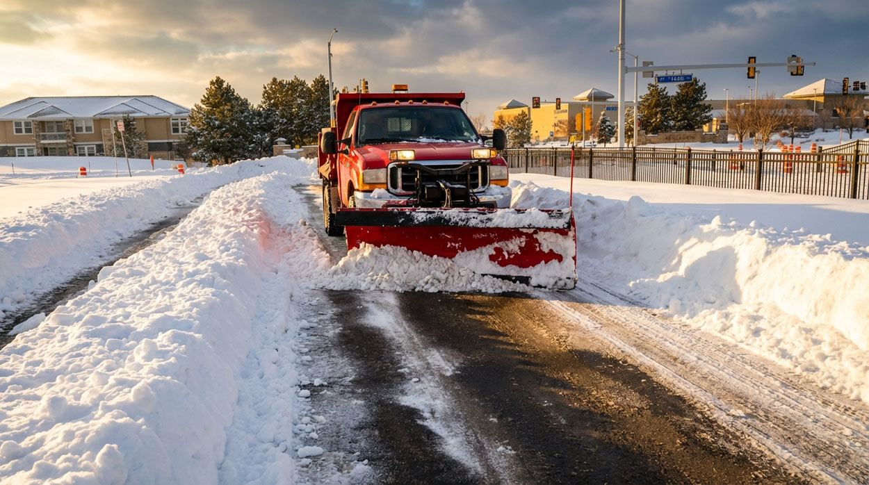 Commercial snow plowing and removal